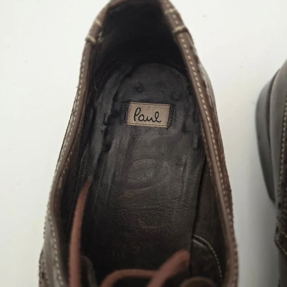 Paul Smith Wingtip Oxford Dress Shoes Men's 9 Brown Leather‎ Hand Crafted Italy